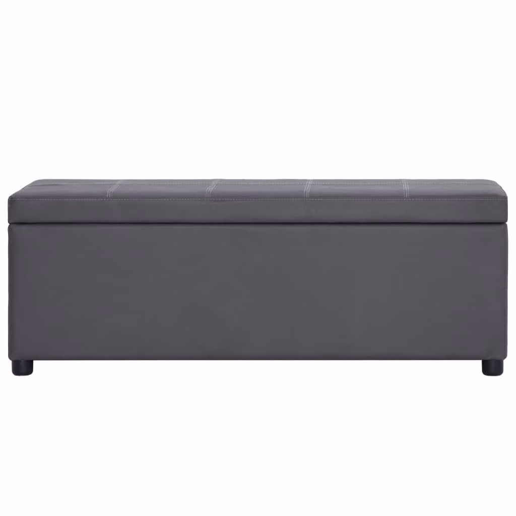 Panca con Vano Portaoggetti 116 cm Grigia in Pelle finta