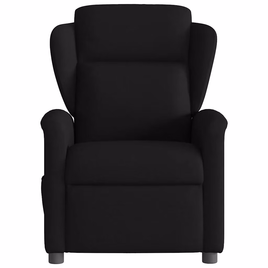 Poltrona Relax Reclinabile vidaXL in Tessuto Nero con Braccioli e Regolazione Manuale – 2
