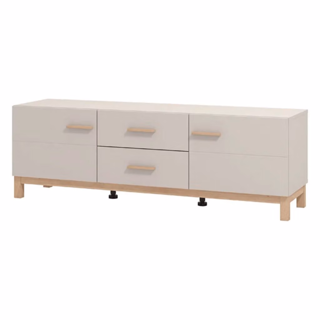 Mobile porta TV Paduli DMORA con 2 cassetti in legno beige, stile moderno, L 154 cm x P 41,5 cm x H 50,5 cm – 2