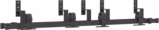 Kit di Binari per Porte Scorrevoli in Acciaio Inox Nero Opaco CFW1988283 Lunghezza: 152,5 cm