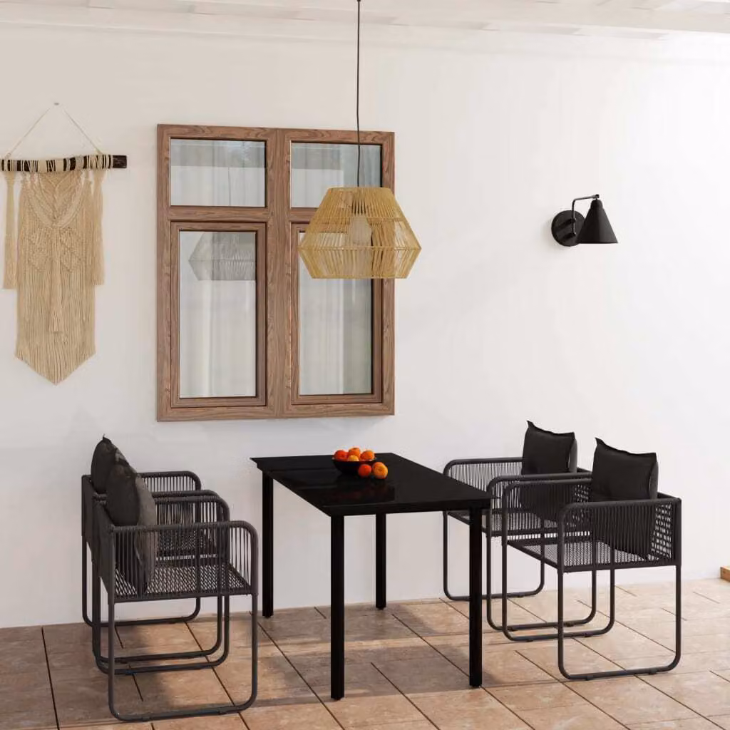 Maison Exclusive - Set da pranzo da giardino 5 pezzi nero