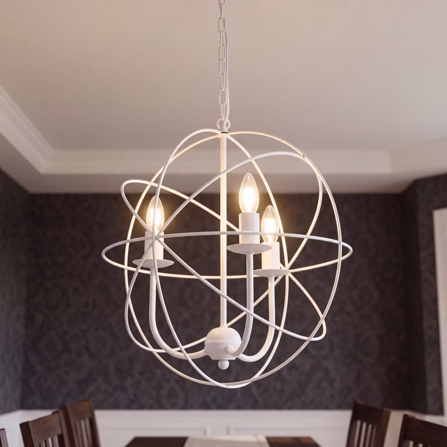 Lampada a sospensione decorativa (profondità fino a: 1m, a 3 luci, rustica, in bianco) luce di casa di campagna luce a sospensione lampada a sospensione lampada a sospensione