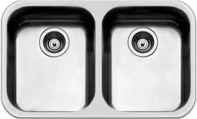 Lavello sottotop 2 vasche 76x45 Smeg UM3434 inox