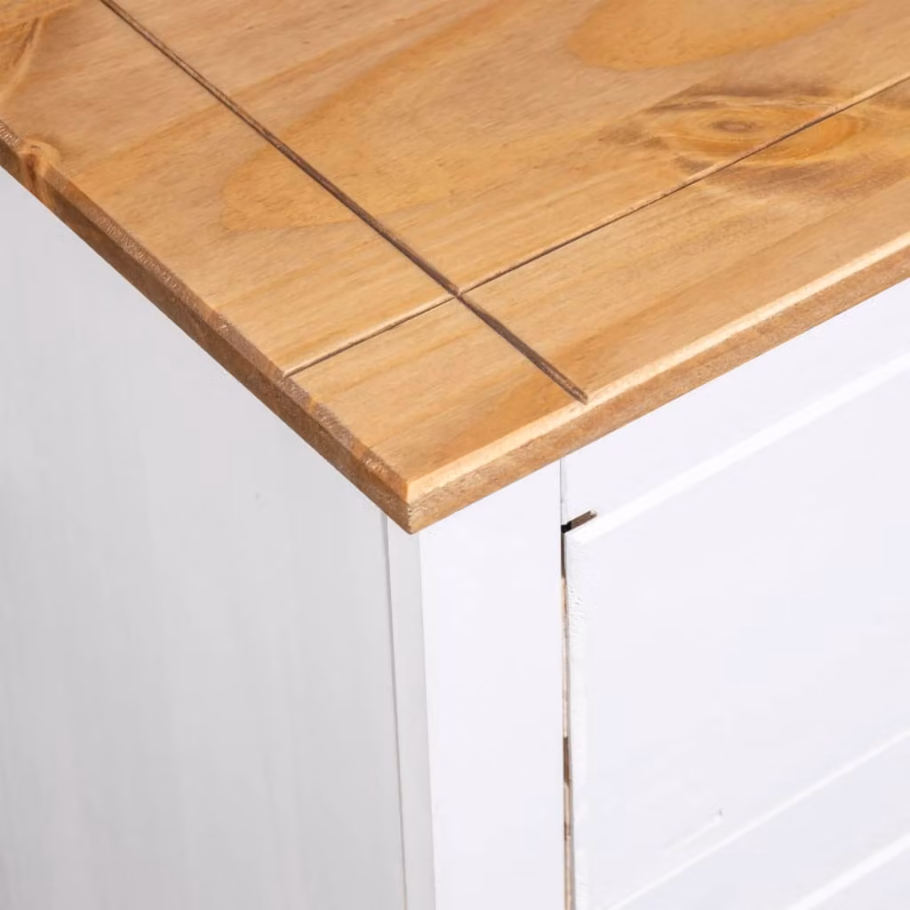 vidaXL Credenza bianca 80 x 40 x 83 cm Pino di Panama