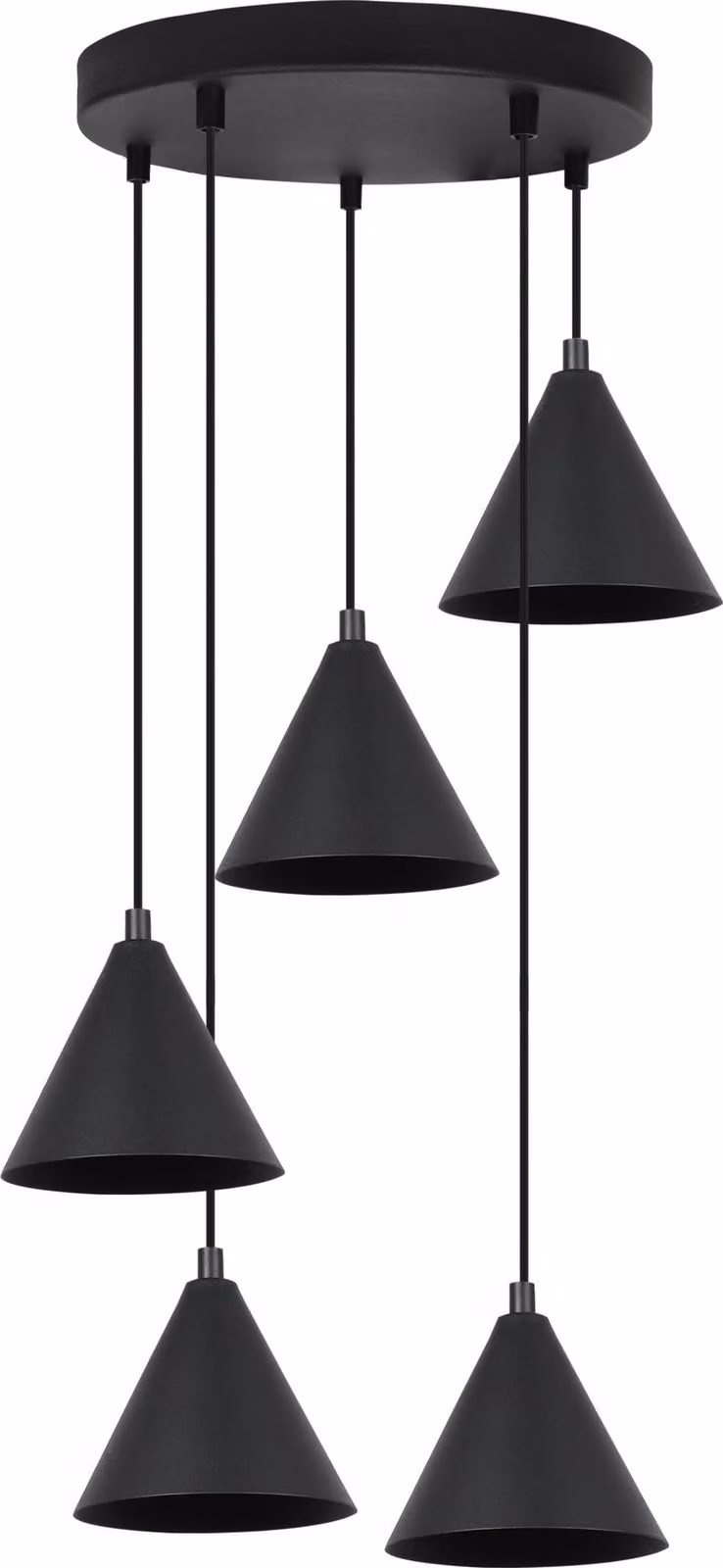 Lampada a sospensione SOHO nera a 5 luci, 14 cm, E14
