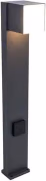 Lampione da giardino a colonna Lutec CUBA nero con LED 12W luce bianca calda e protezione IP54