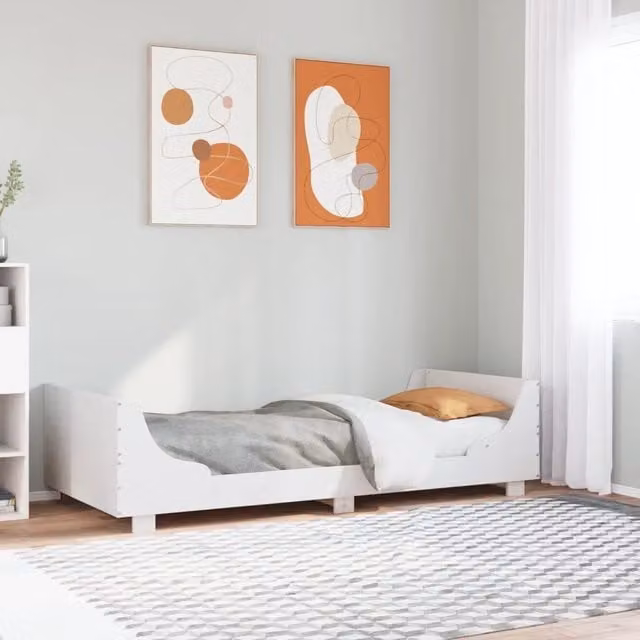 Letto senza materasso Design Mania in legno massello di pino bianco L/P/H: 203.5 x 90 x 73.88 cm
