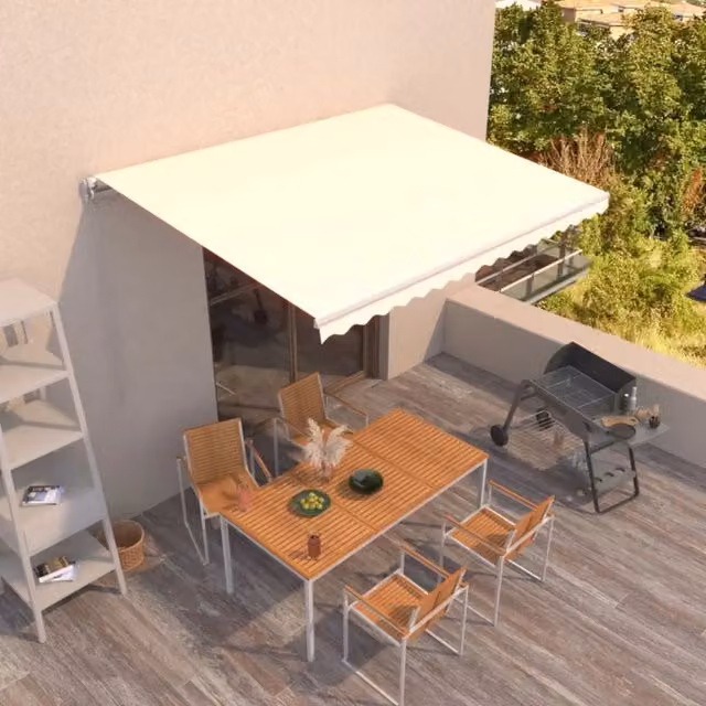 Tenda da sole retrattile manuale vidaXL in alluminio e poliestere, colore beige, L 400 cm x P 350 cm