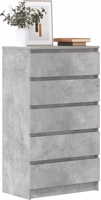 Cassettiera moderna vidaXL in legno grigio opaco, sospesa, L: 60 cm, P: 36 cm, H: 103 cm