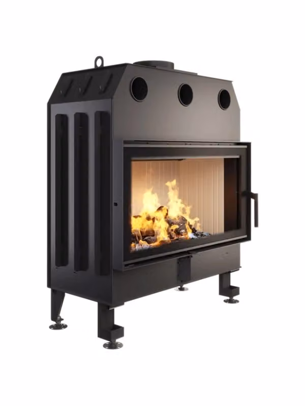 Inserto per camino a legna Outinfire Energy colore nero, potenza 19,0 kW, L: 96,55 cm, P: 50,6 cm, H: 118,0 cm – 2