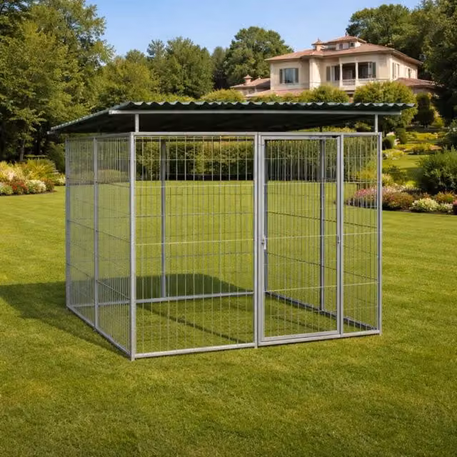Box per cani da esterno SIDERBOX in metallo nero con zincatura elettrolitica L: 200 cm, P: 200 cm, H: 180 cm