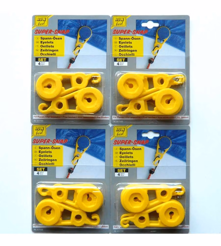 Occhielli Tensione Morsetto 16 Pezzi 12mm per Teloni - Fissaggio Rapido