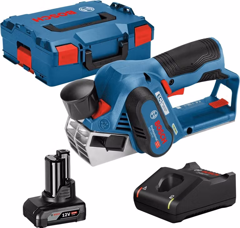Pialla a batteria Bosch GHO 12V-20 12 V / 1x batteria 4,0 Ah + caricatore in L-Boxx