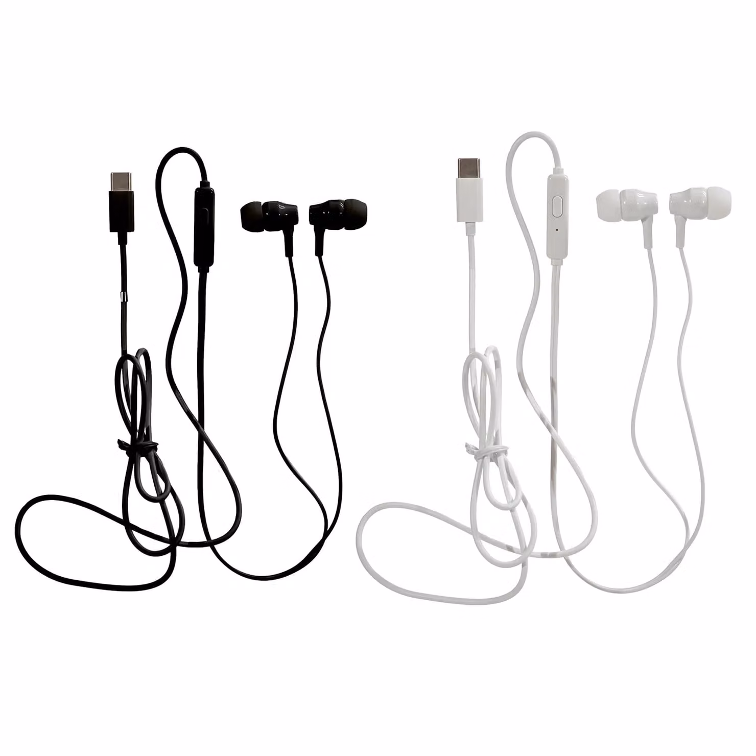 Auricolari in-ear Dictrolux DLX131 con cavo USB-C e microfono, disponibili in bianco o nero