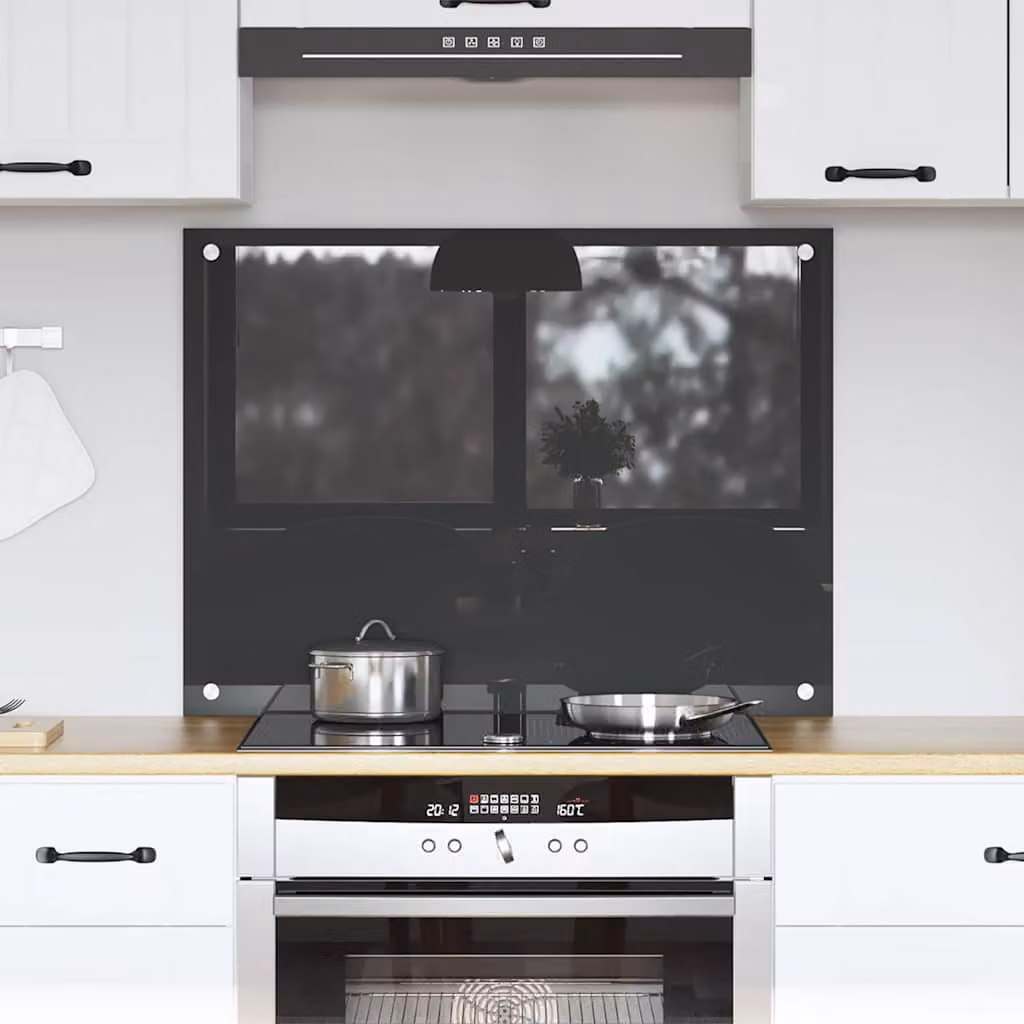 Schienale da cucina vidaXL in vetro temperato Grigio scuro L: 80 cm, H: 60 cm