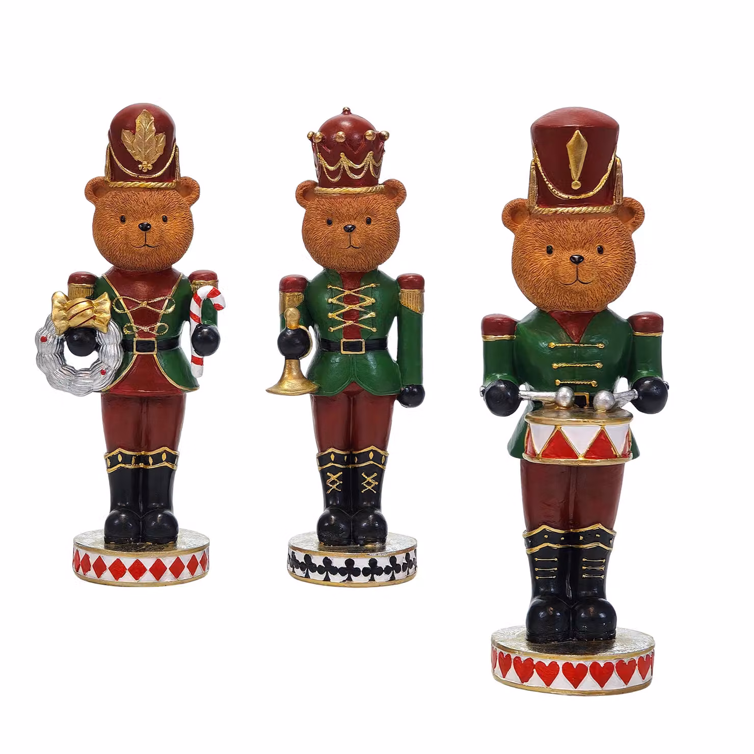 Schiaccianoci Natalizio Orsetto Soldato Vestiamo Casa Gran Natale, Decorazione Multicolore in Poliresina, Altezza: 32 cm – 1