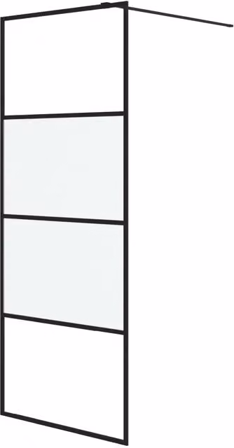 Parete Doccia Walk in DESIGN IN Nera con Vetro Semi Smerigliato ESG L: 80 cm, H: 195 cm
