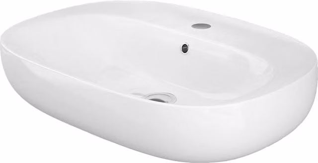 Lavabo d'appoggio ovale Rak Illusion in ceramica bianca L: 50 cm, P: 36 cm, H: 15 cm