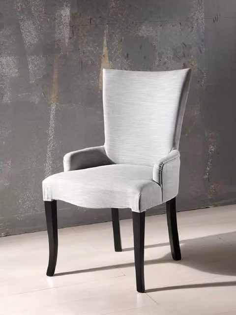 Sedia in legno laccata nero imbottita grigio - Mobili 2G