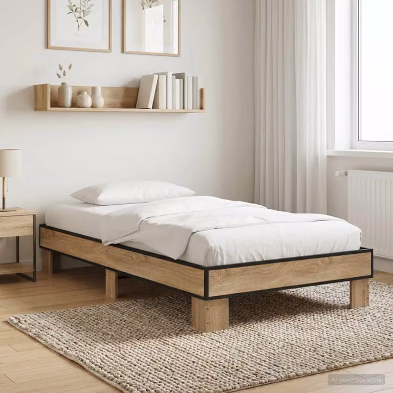 Struttura del letto moderna vidaXL in legno color marrone L/P/H: 200 x 80 x 83 cm