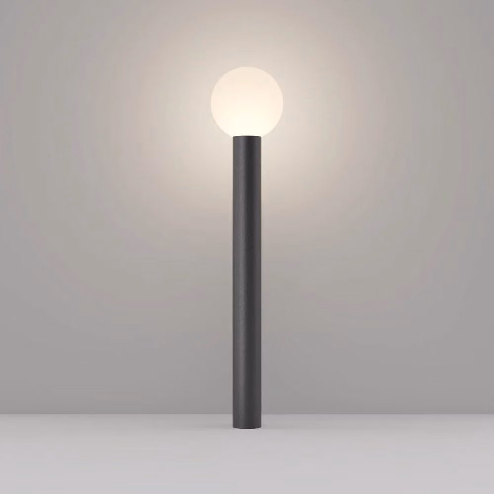 Paletto da giardino Maytoni Bold O598FL-01B in metallo e vetro, Altezza: 80 cm, IP54 – 2