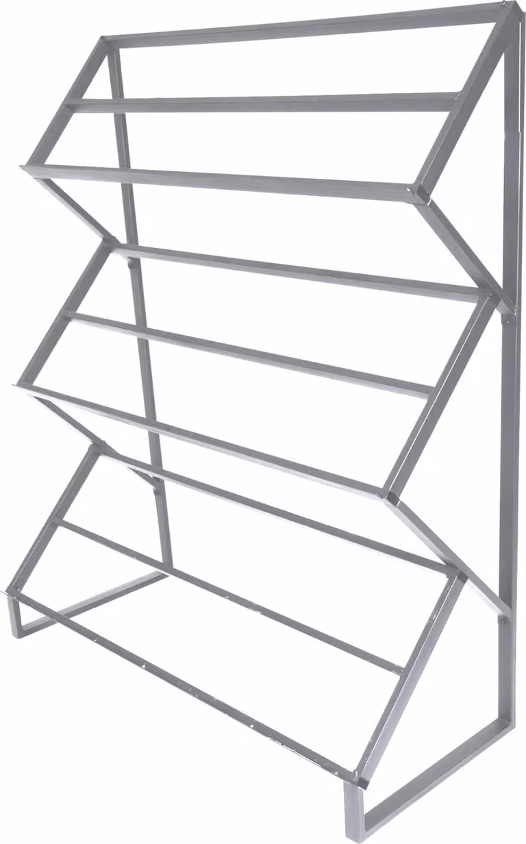 Supporto di presentazione per ombrellone - 140x60x165 cm - Acciaio - Grigio chiaro