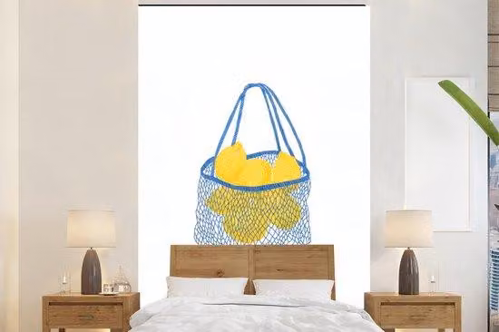 Banner fotografico - Blu - Agrumi - Illustrazione - Larghezza 225 cm x Altezza 350 cm