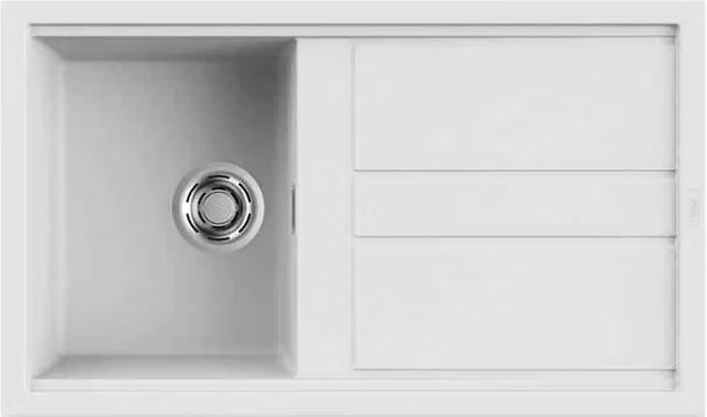 Lavello Elleci Incasso 1 vasca 86x51 Best 400 Keratek Plus Bianco White Assoluto LKB40096