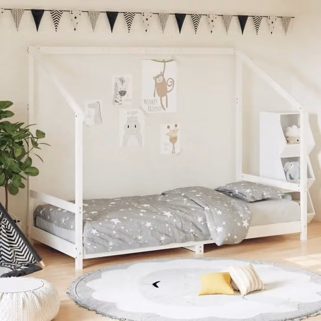 Giroletto per bambini vidaXL in legno massello di pino bianco L/P/H: 200 x 90 x 158 cm