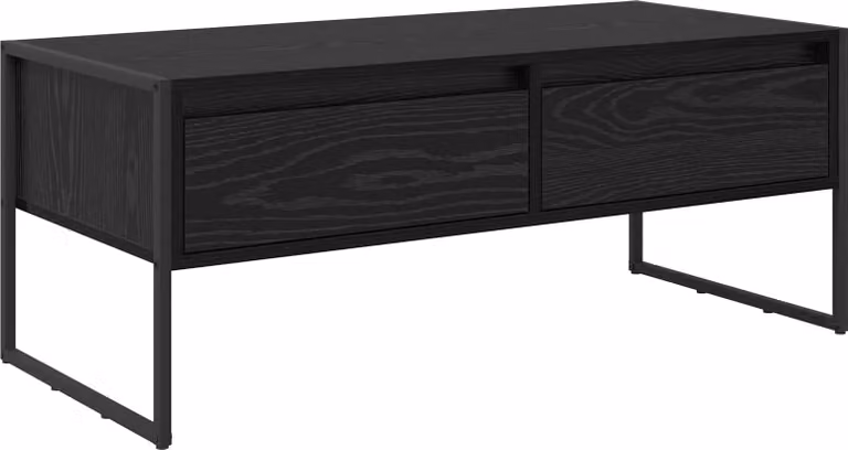 Tavolino da salotto con cassetto Rovere Nero 100 x 46 x 40 cm