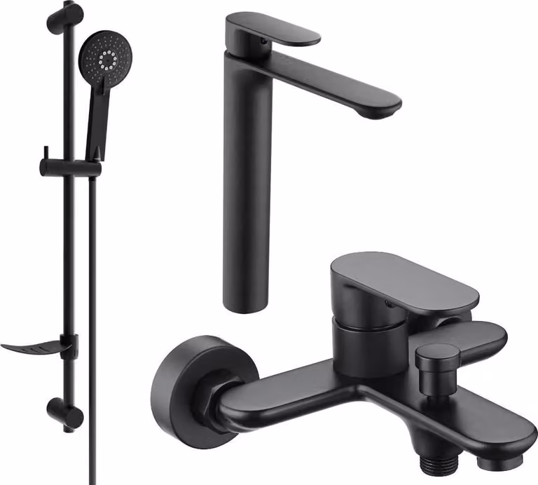 Mexen Milo DF40 set da bagno, nero - 71313DF40-70
