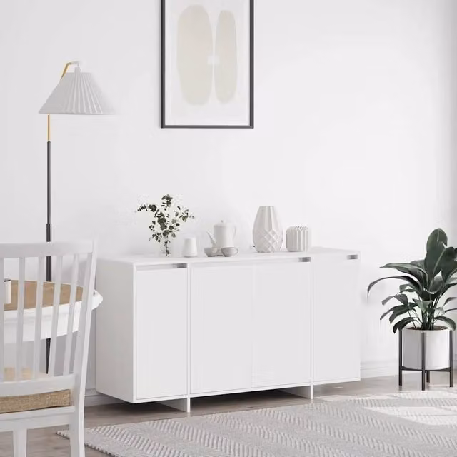 Credenza-Buffet-Armadio da cucina Bianco 135 x 41 x 75 cm Legno multistrato