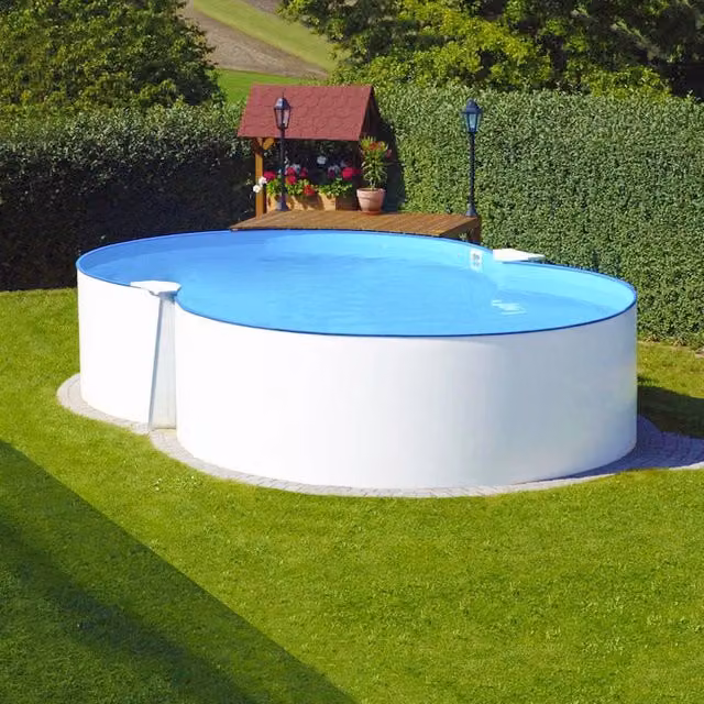 Piscina fuori terra BSVILLAGE ISABELLA 625 con pompa e filtro, L: 625 cm, P: 360 cm, H: 120 cm, colori blu, sabbia e bianco