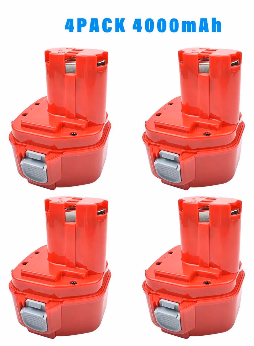 Batteria da 12V per utensili elettrici - Batteria di ricambio Ni-MH - Compatibile con i modelli PA12, 1220, 1222, 1235, 1233S, 6271D, L50 - Batteria ricaricabile - Confezione da 4 pezzi, capacità 4,0Ah