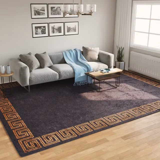 Tappeto lavabile moderno vidaXL in poliestere nero e oro L: 400 cm, P: 300 cm