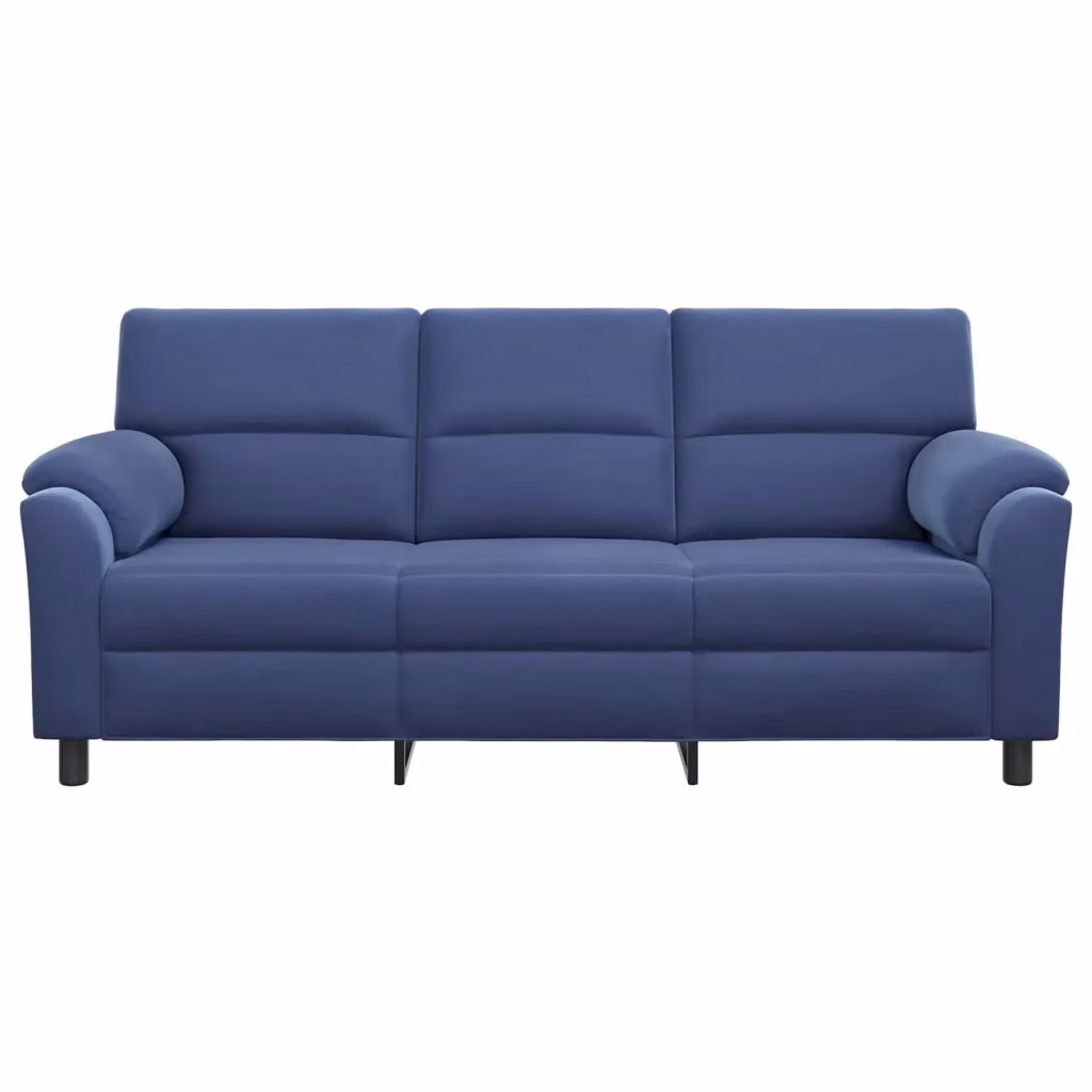 Divano moderno in velluto blu vidaXL con struttura in metallo e coperture rimovibili L: 214 cm, P: 85 cm, H: 93 cm – 2