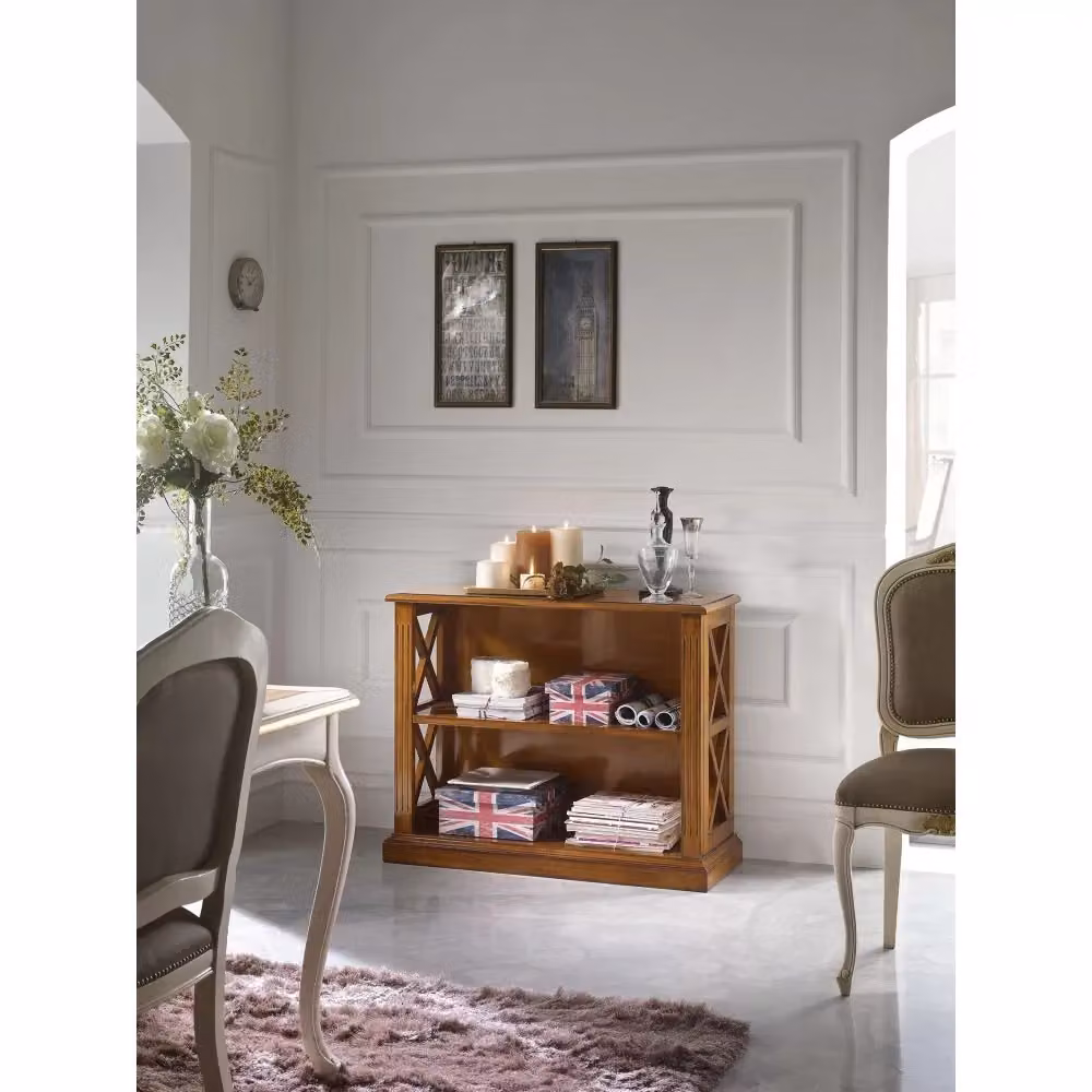 Retrodivano libreria classico in legno Bassano marrone L: 100 cm, P: 38 cm, H: 81 cm - Mobili 2G – 3
