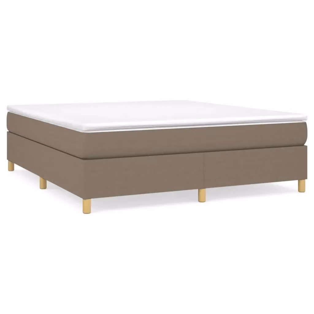Letto Ibrido con Giroletto a Molle e Materasso vidaXL in Tessuto Beige e Bianco L/P: 160 x 200 cm – 2