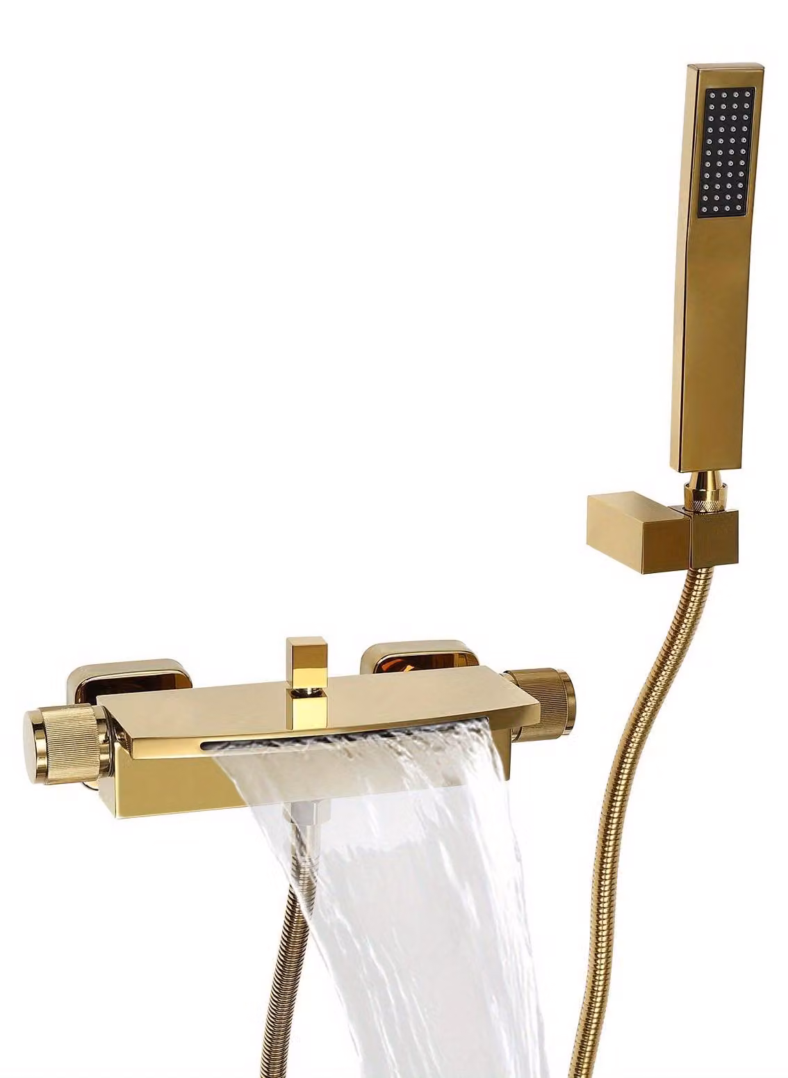 Rubinetto da bagno - Miscelatore per bagno - Rubinetto termostatico - Rubinetto a parete - Miscelatore per bagno con doccetta - Costruzione in ottone