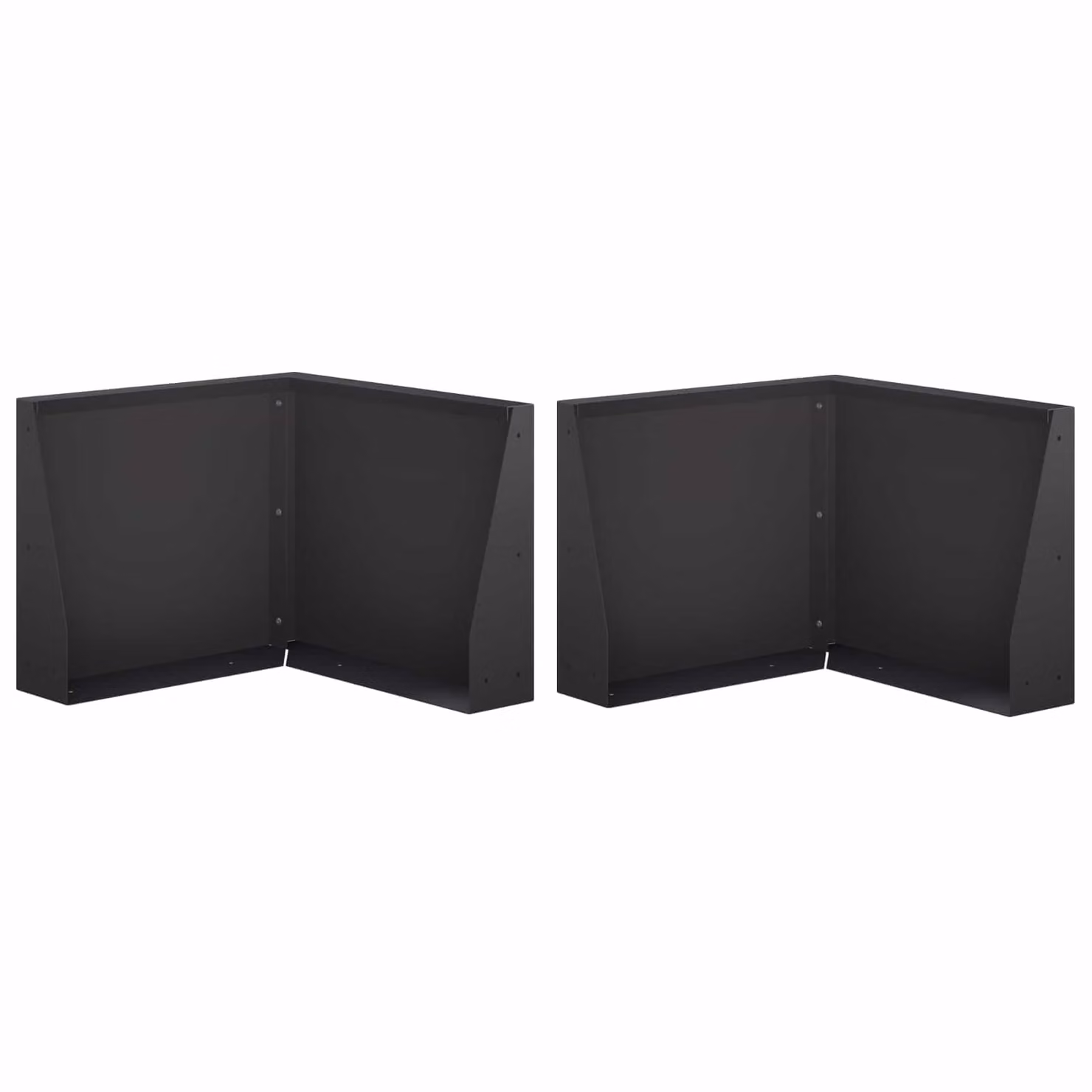 Set di 2 letti rialzati vidaXL in acciaio nero per giardino ornamentale L/P/H: 50 x 50 x 40 cm