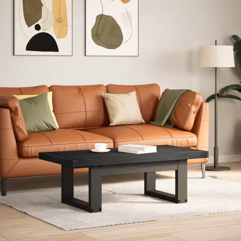 Maison Exclusive - Tavolino NOAIN, nero, 119 x 60 x 40 cm, in legno di pino massello