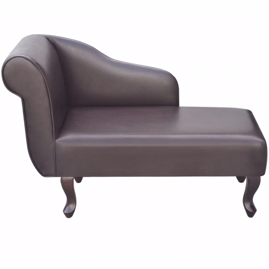 Chaise longue marrone in ecopelle
