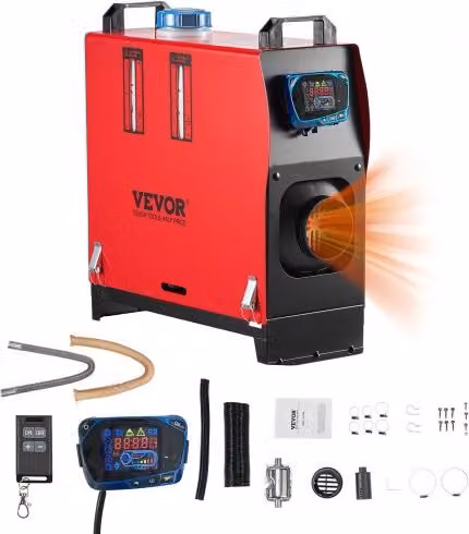 Riscaldatore d'Aria Diesel VEVOR da 8 kW DC12-24 V con Telecomando e Interruttore LCD Blu per Camper e Camion