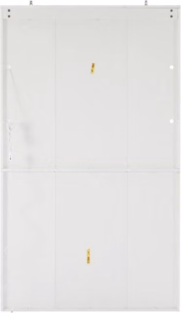 Vetrina Chicfurn per soggiorno con ante in vetro e illuminazione LED, in MDF bianco lucido, L: 100 cm, P: 35 cm, H: 170 cm