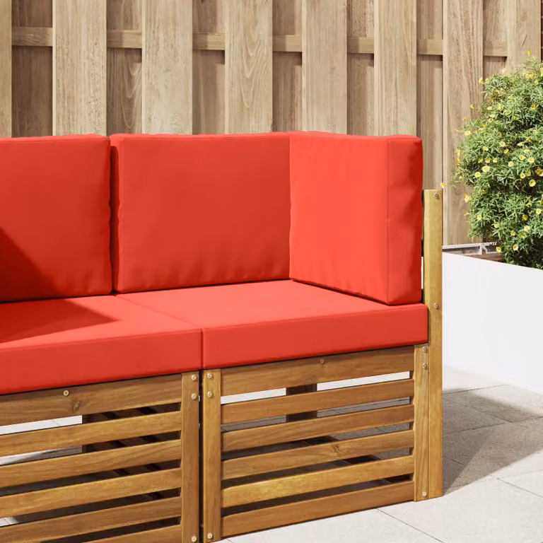 vidaXL Cuscino per divano da esterno quadrato in poliestere rosso 60 x 60 cm