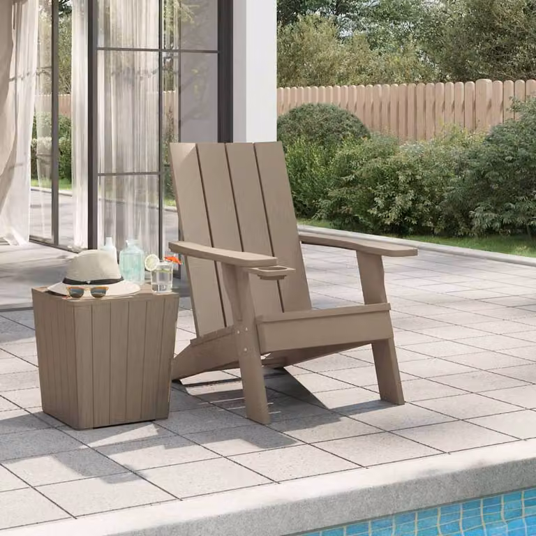 Sedia da giardino vidaXL in polipropilene marrone con braccioli, L/P/H: 75 x 88,5 x 89,5 cm