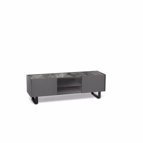 Porta TV Pegaso in MDF, top in ceramica marmo grigio di Stones