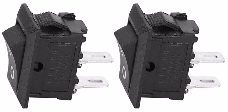 20 interruttori a levetta KCD11, 2 poli, on/off, 2 posizioni, colore nero