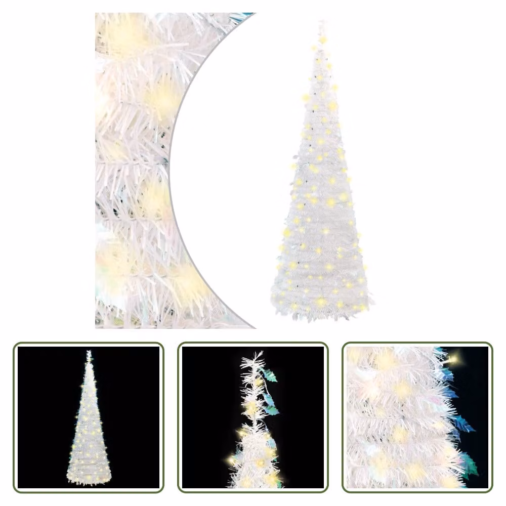 The Living Store Albero di Natale Pop-Up Artificiale 200 LED Bianco 210 cm