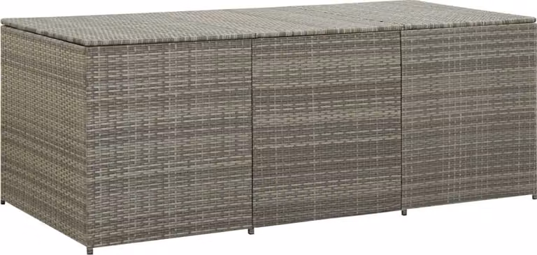 Baule da Giardino in Polyrattan 180x90x70 cm Grigio